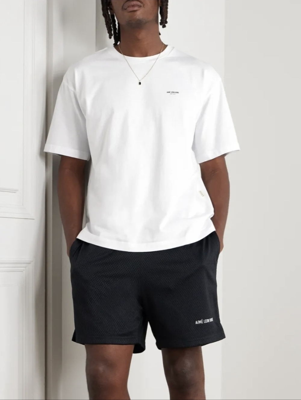 Aime Leon Dore Logo Print Jersy T-Shirt White XS NWOT